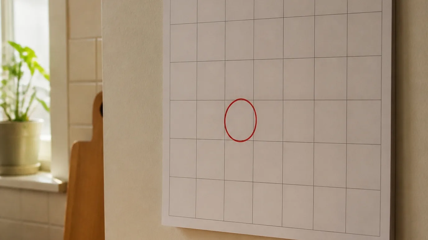 A wall calendar with one day circled in red marker